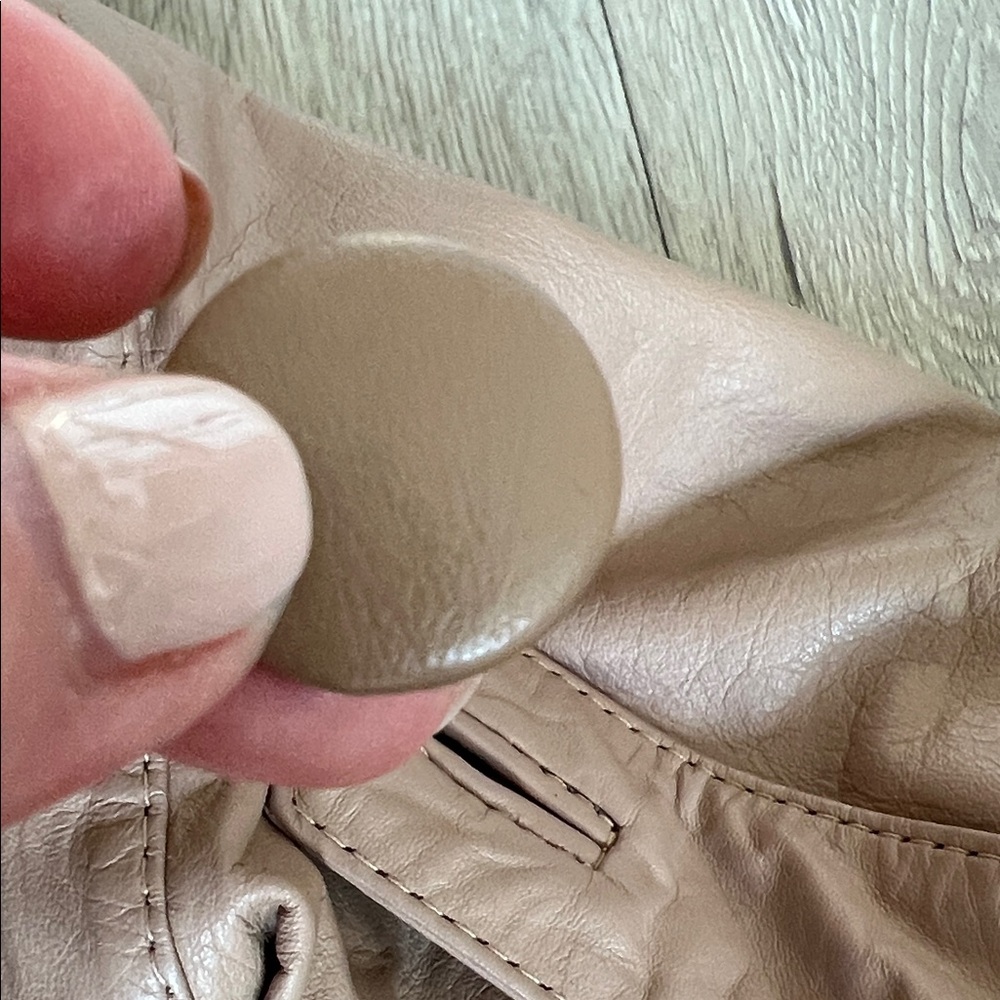 OVERSIZED LEATHER JACKET 70s GEORGEE SPORT Taupe Long bomber luxury VINTAGE - Picture 14 of 14